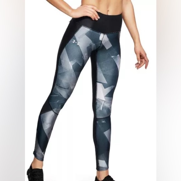 Under Armour Fly Fast Compression Black Multicolor Yoga Run Gym Tights Medium - Picture 1 of 9